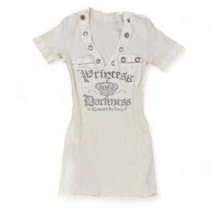 Y2K Italian body con dress with silver grommets Sz. S